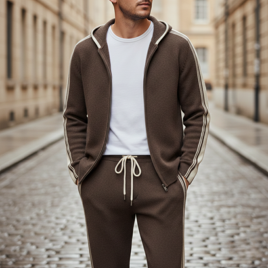 Men’s Zip-Up Hoodie and Jogger Tracksuit Set