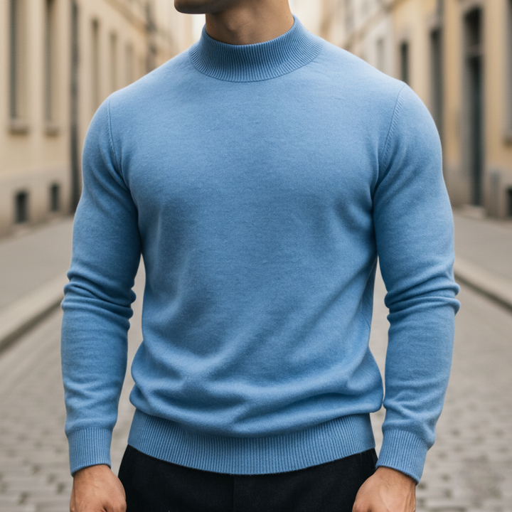 Turtleneck Sweater Men Long Sleeve Knit Top