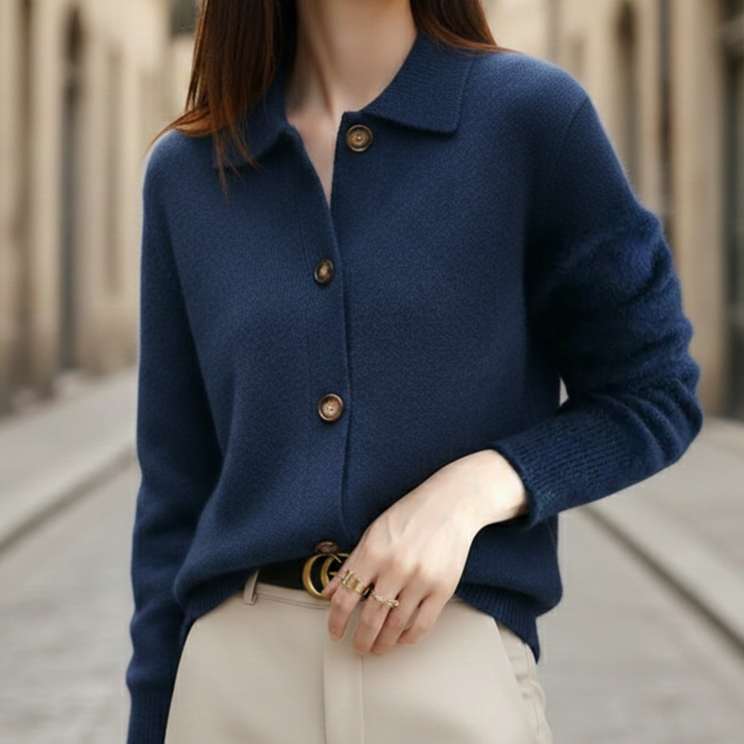 Cardigan Sweater Button Front Mock Neck Women
