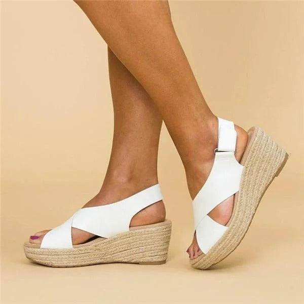 Women's Orthopedic Wedge Sandals Cross Strap Cushioned Sole Casual
