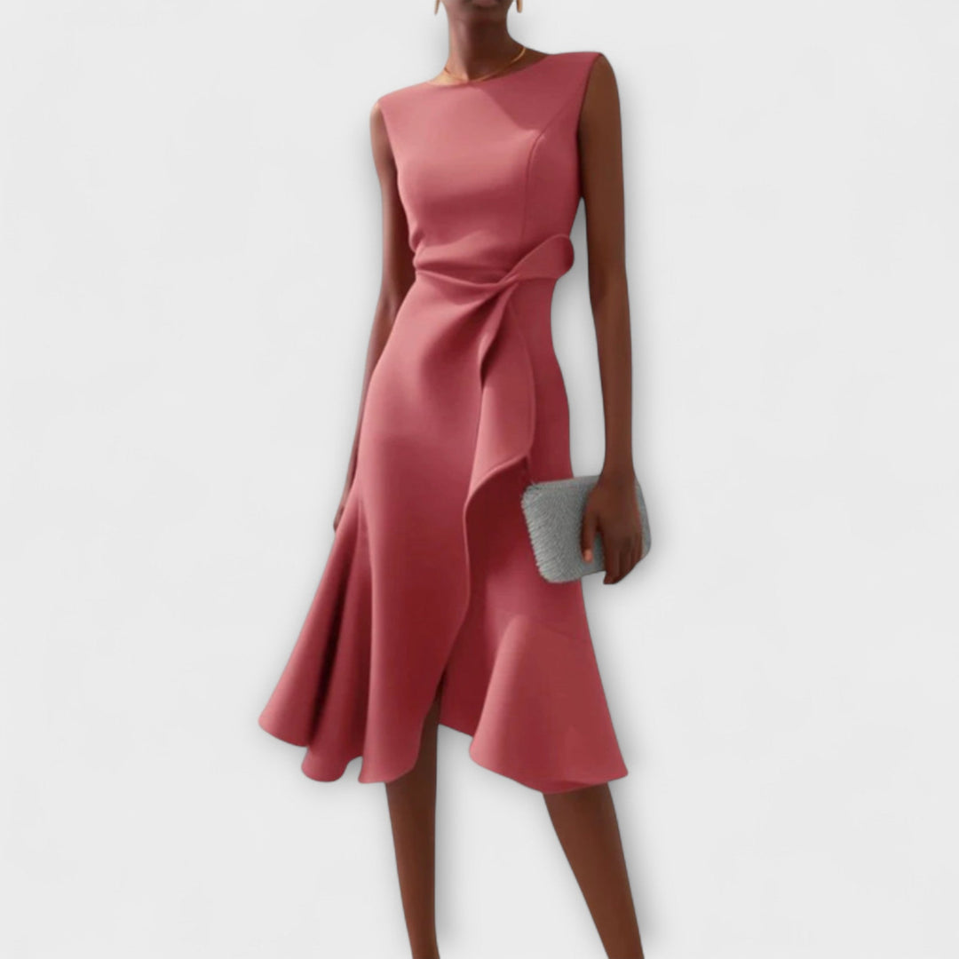 Women's Velvet Midi Dress Sleeveless Slim Fit