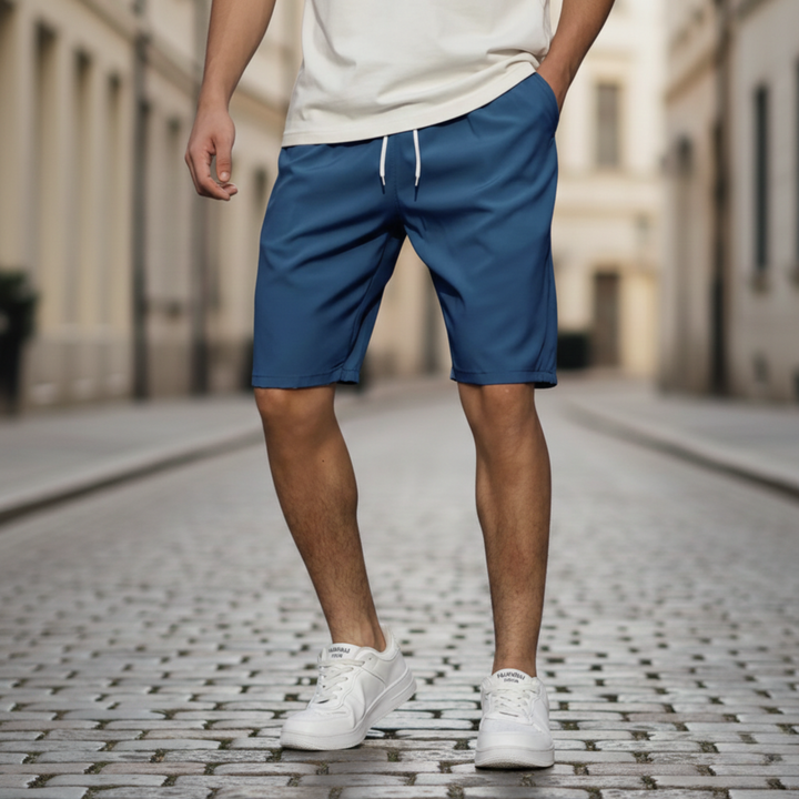 Mens shorts drawstring knee length casual