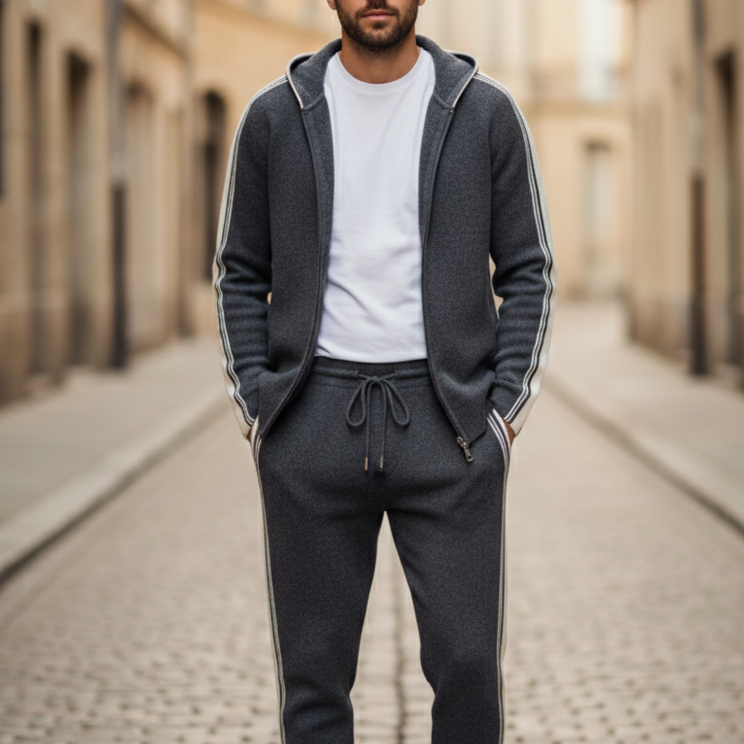 Men’s Zip-Up Hoodie and Jogger Tracksuit Set