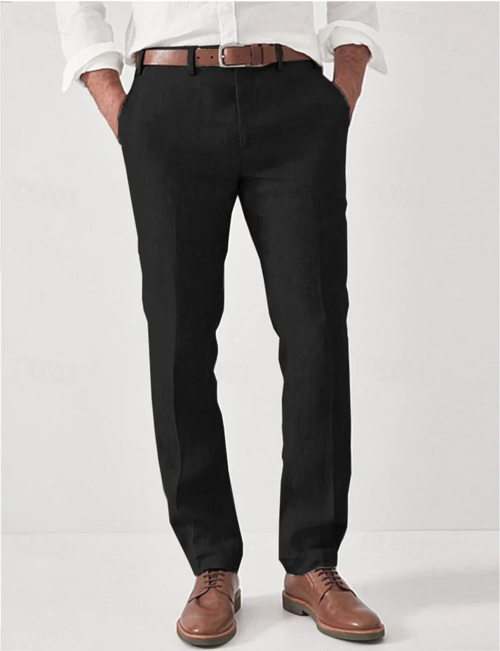 Men's Pants Linen Slim Fit Casual