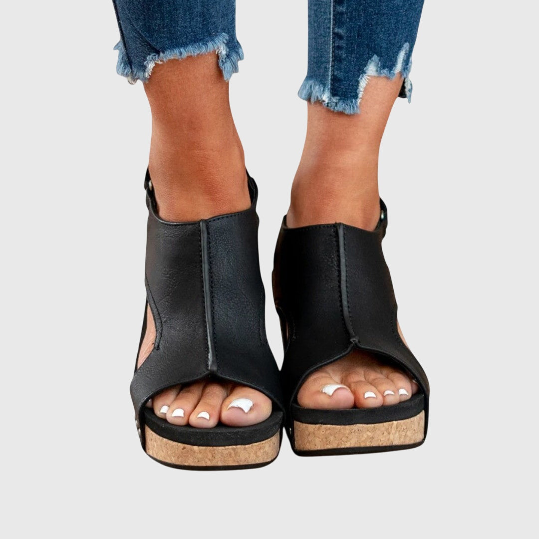 Leather Orthopedic Sandals Anatomical Insole for Women