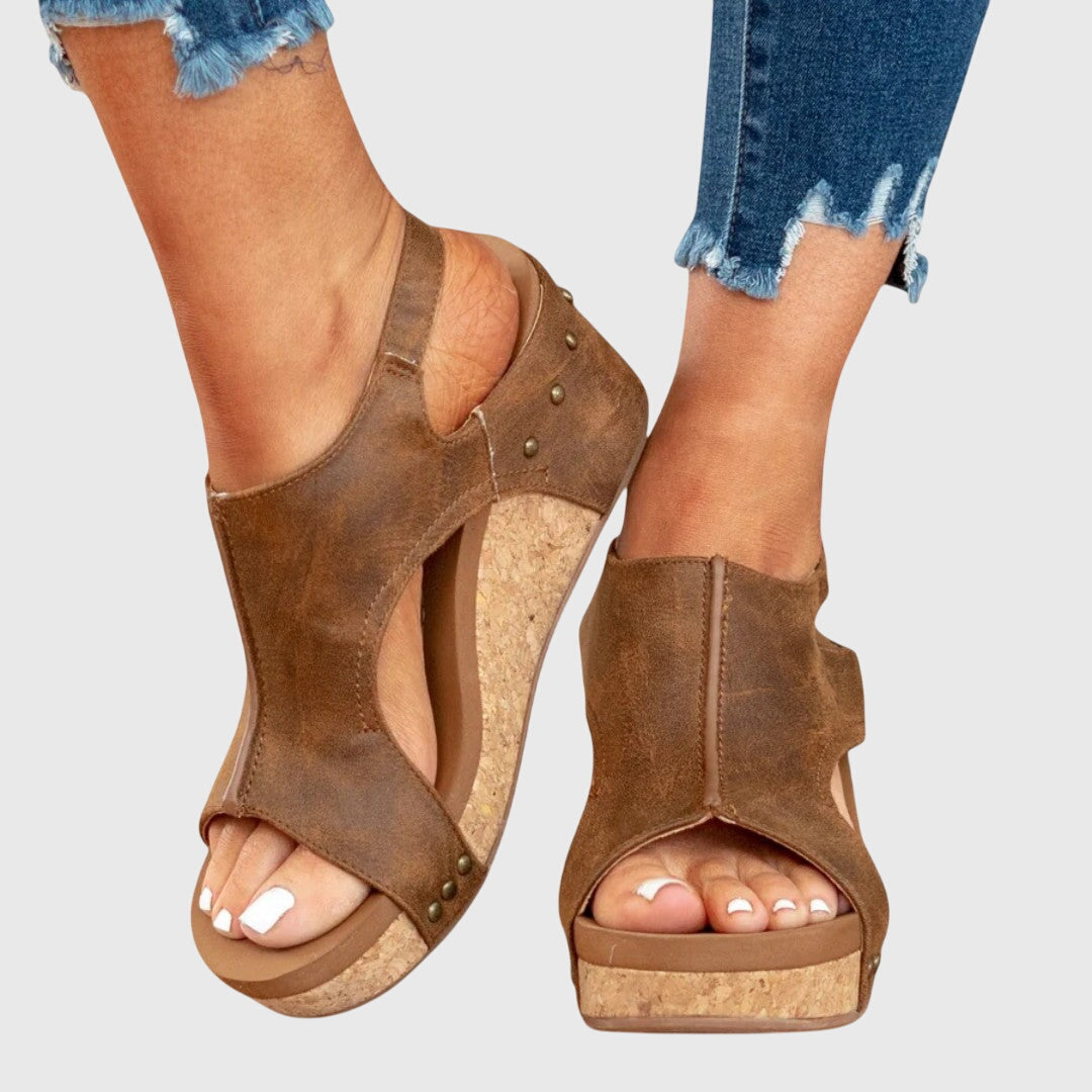 Leather Orthopedic Sandals Anatomical Insole for Women
