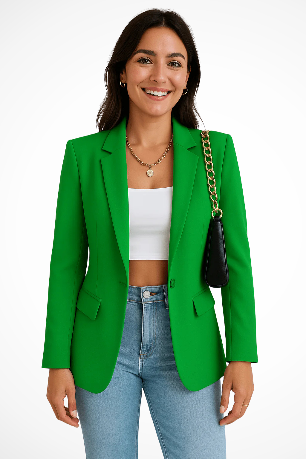Women's Blazer Vest Sleeveless Slim Fit Button Front V-Neck Tailored