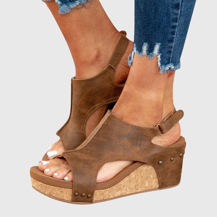Leather Orthopedic Sandals Anatomical Insole for Women