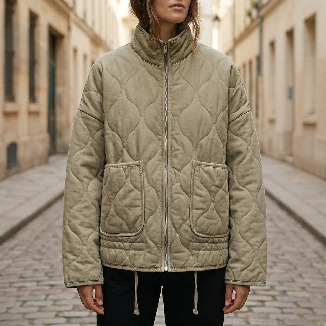 Quilted Jacket Women Lightweight Zip Up Padded Coat