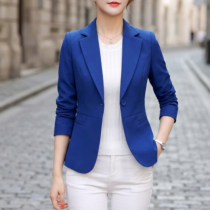Women’s Blazer Slim Fit Single Button Office Jacket