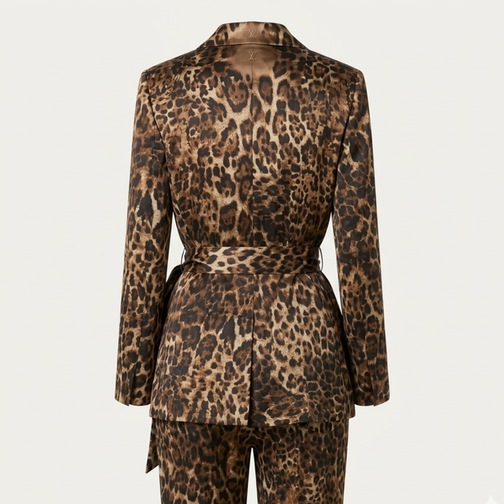 Women’s Leopard Print Blazer Two-Piece Set