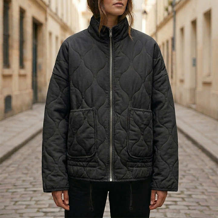 Quilted Jacket Women Lightweight Zip Up Padded Coat