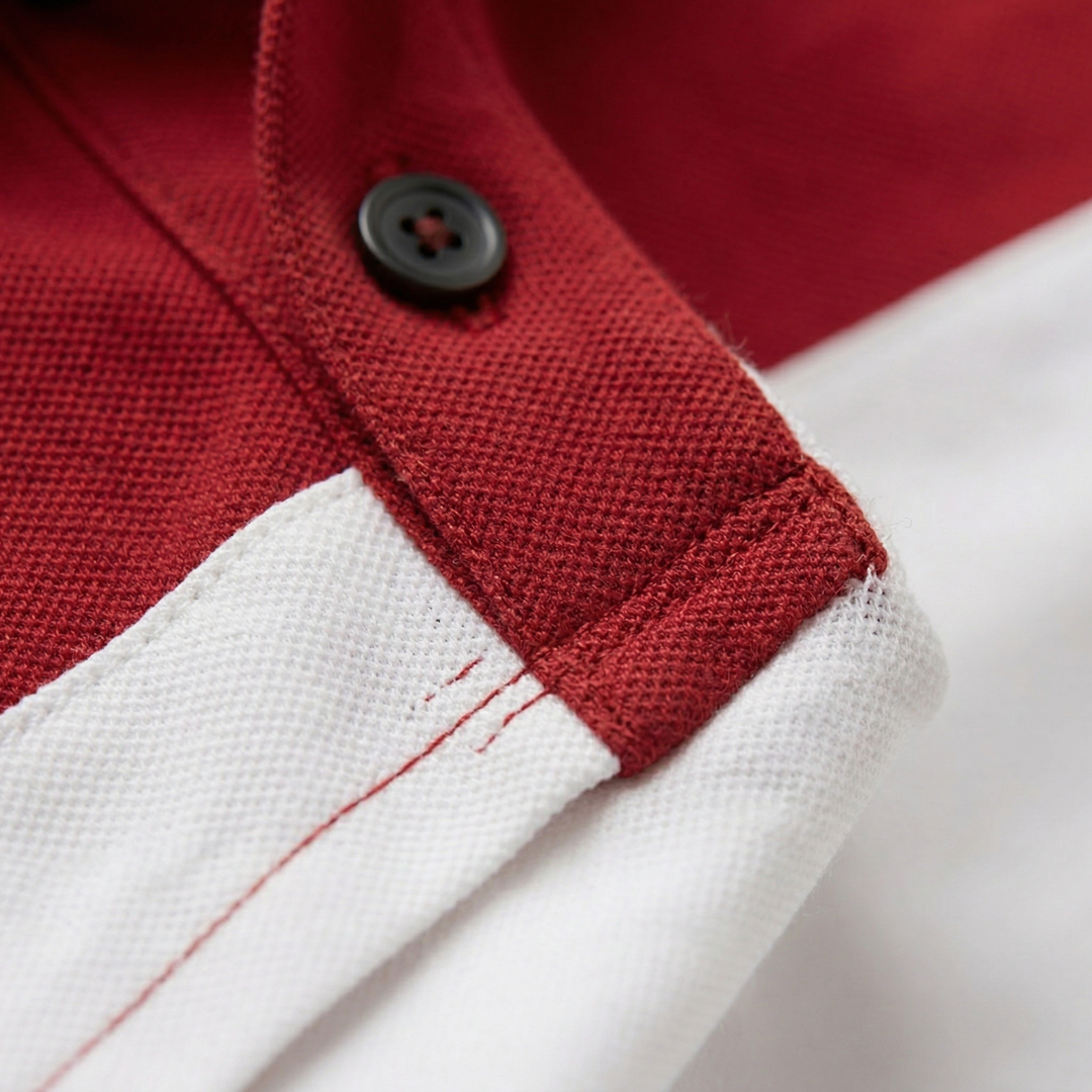 Polo Shirt Short Sleeve Color Block Casual Men