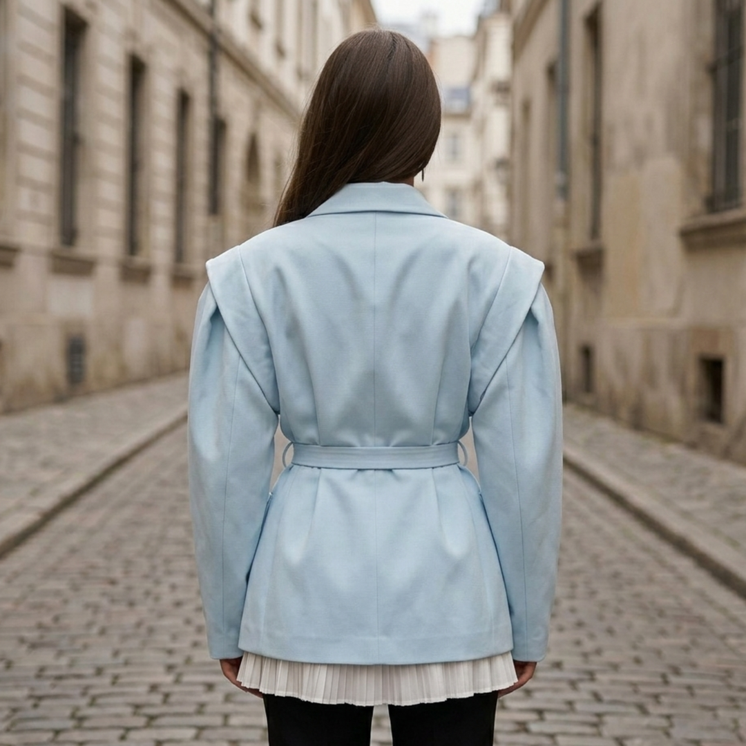 Women’s Belted Blazer Oversized Long Sleeve Jacket