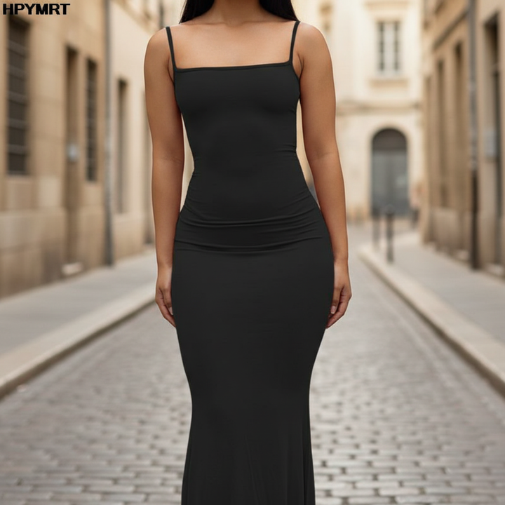 Women’s Bodycon Maxi Dress Sleeveless Spaghetti Strap Gown