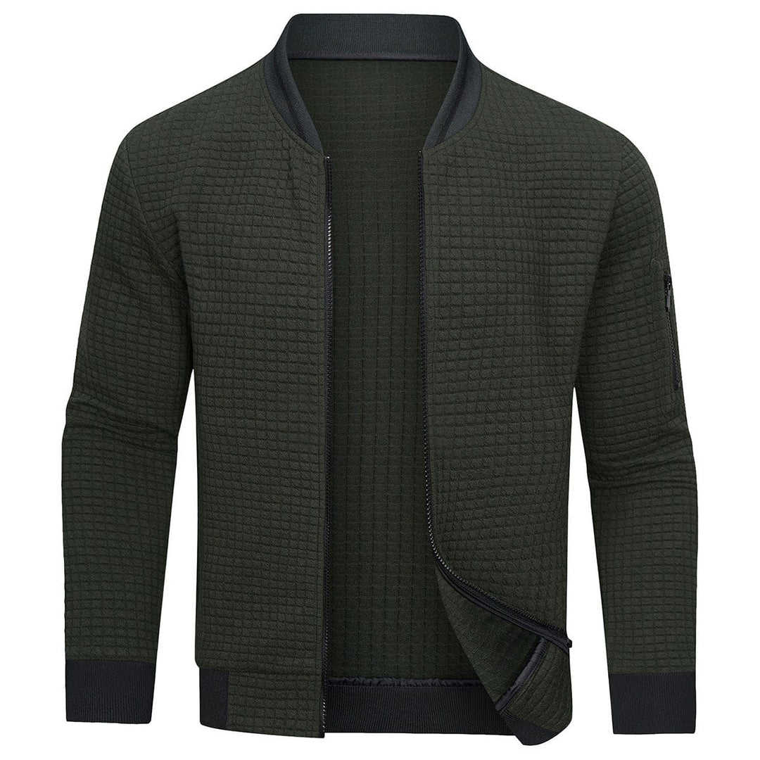 Men's Bomber Jacket Zip-Up Long Sleeve Slim Fit Casual