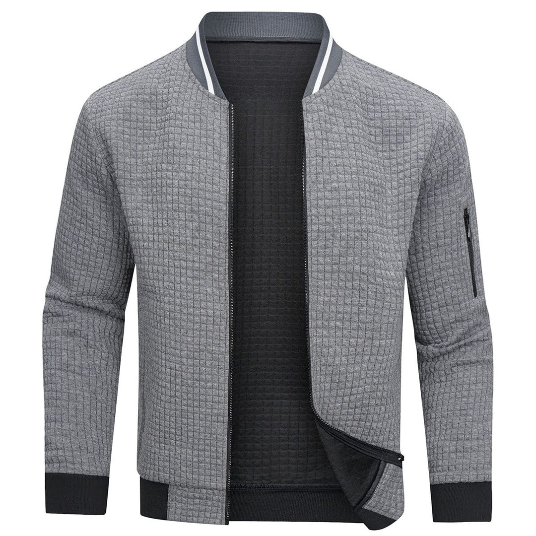 Men's Bomber Jacket Zip-Up Long Sleeve Slim Fit Casual