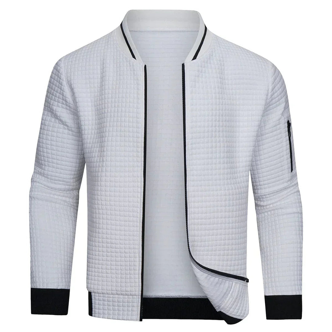 Men's Bomber Jacket Zip-Up Long Sleeve Slim Fit Casual