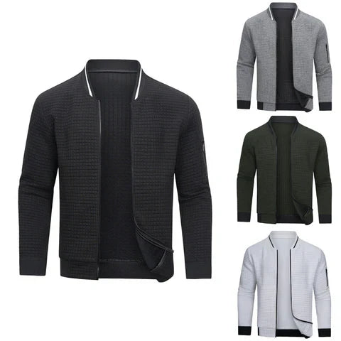 Men's Bomber Jacket Zip-Up Long Sleeve Slim Fit Casual