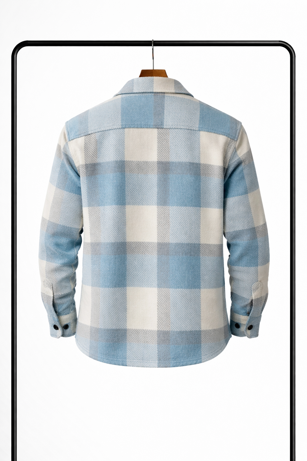 Men's Shirt Jacket Checked Regular Fit Button-Up Long Sleeve Casual