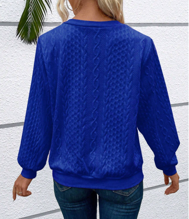 Women's Knit Sweater Textured Long Sleeve Quarter Zip