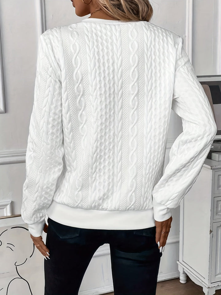 Women's Knit Sweater Textured Long Sleeve Quarter Zip