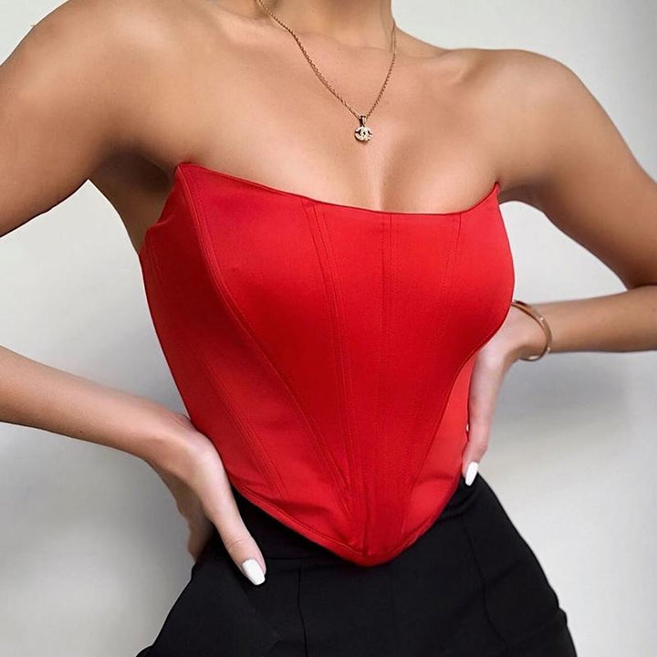 Women's Bodysuit Slim Fit Sleeveless Strapless Corset Style