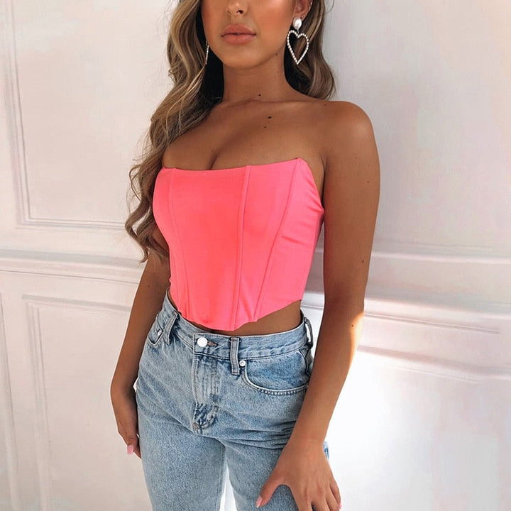 Women's Bodysuit Slim Fit Sleeveless Strapless Corset Style