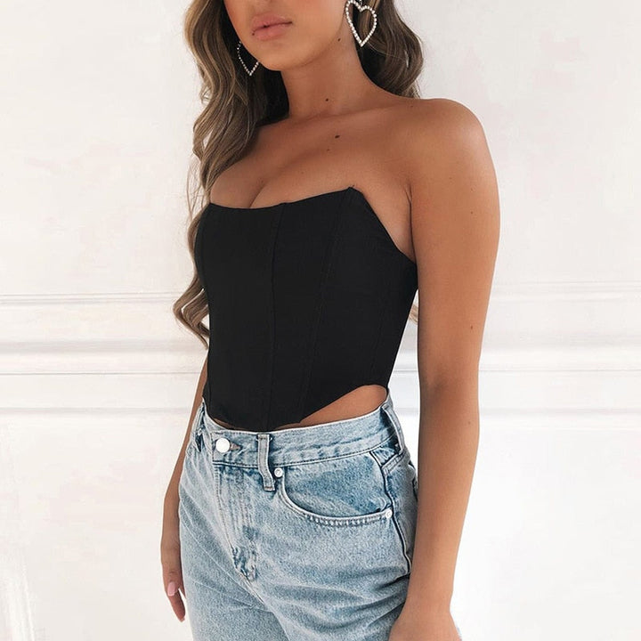 Women's Bodysuit Slim Fit Sleeveless Strapless Corset Style