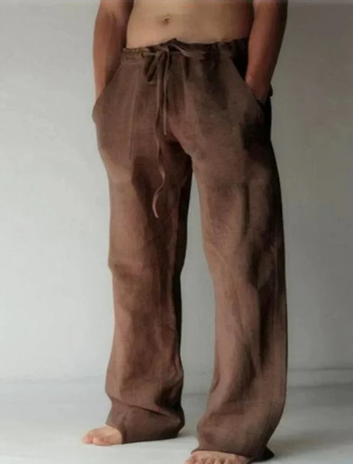 Men's Pants Linen Baggy Loose Fit Pockets Casual