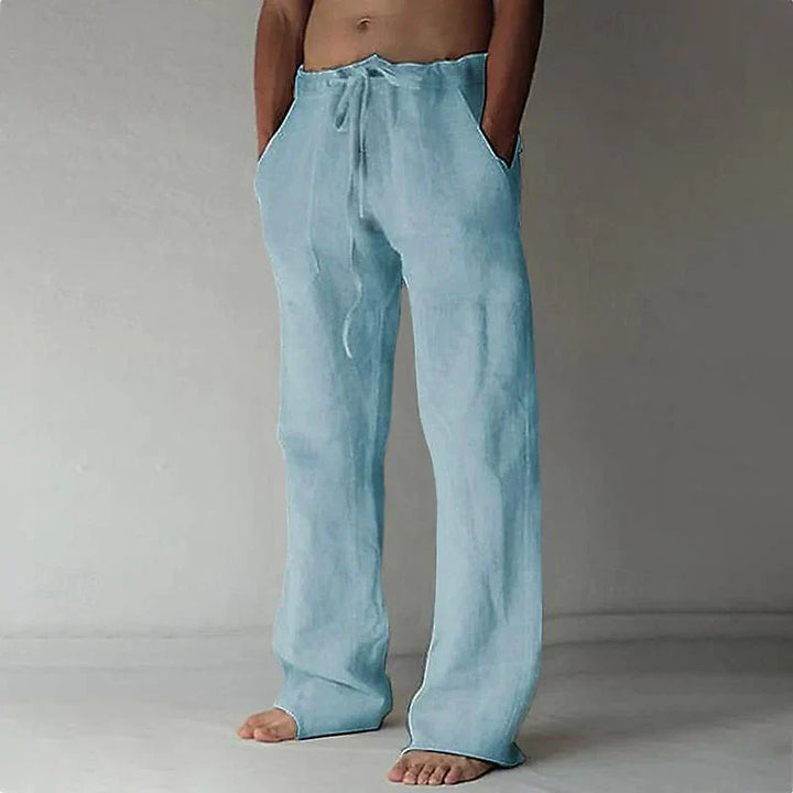Men's Pants Linen Baggy Loose Fit Pockets Casual