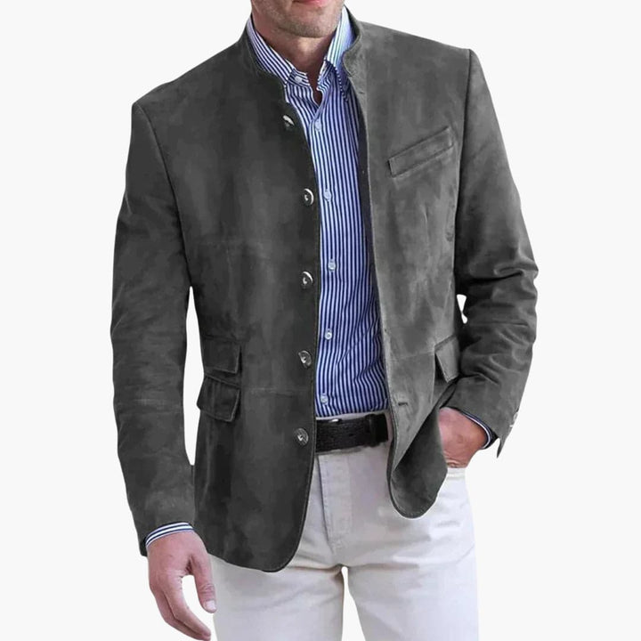 Men's Blazer Stand Collar Tailored Smart Fit
