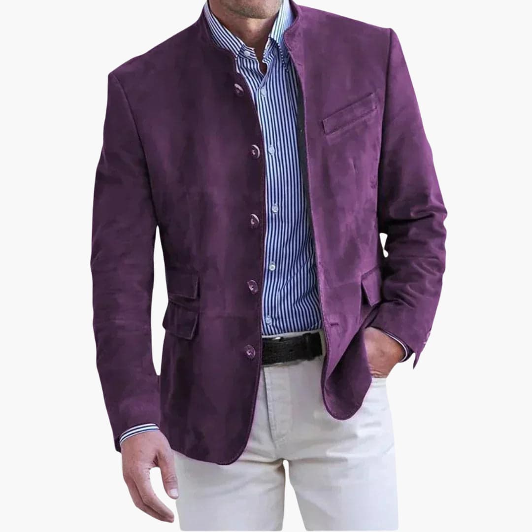 Men's Blazer Stand Collar Tailored Smart Fit