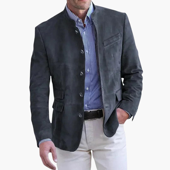 Men's Blazer Stand Collar Tailored Smart Fit
