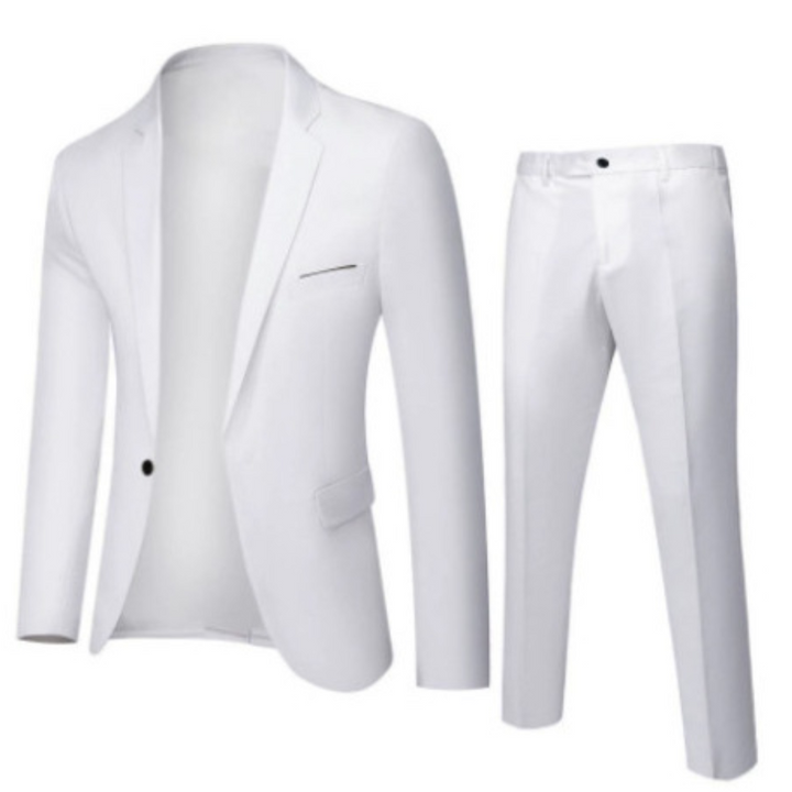 Men's Suit Two-Piece Set Slim Fit Button Closure Formal