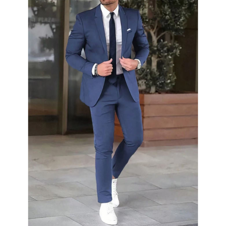Men's Suit Two-Piece Set Slim Fit Button Closure Formal
