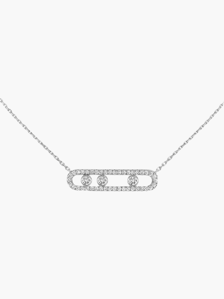Women's Necklace Plated Stainless Steel Moving Diamonds Pendant