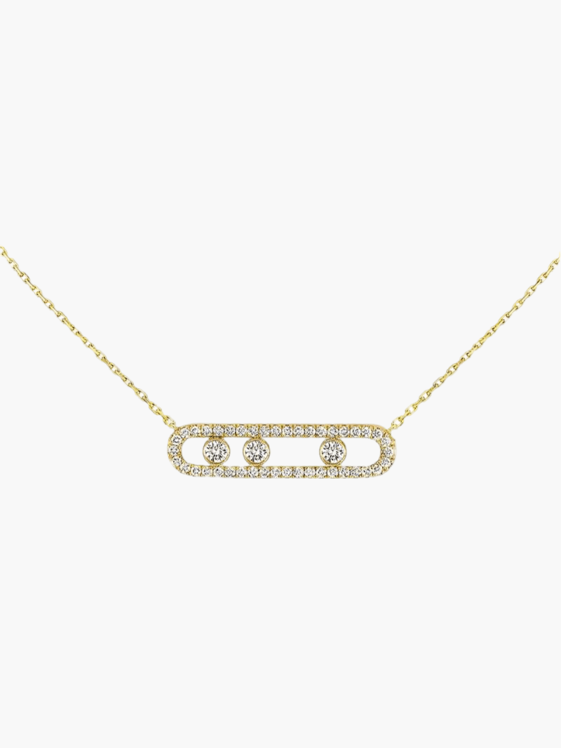 Women's Necklace Plated Stainless Steel Moving Diamonds Pendant