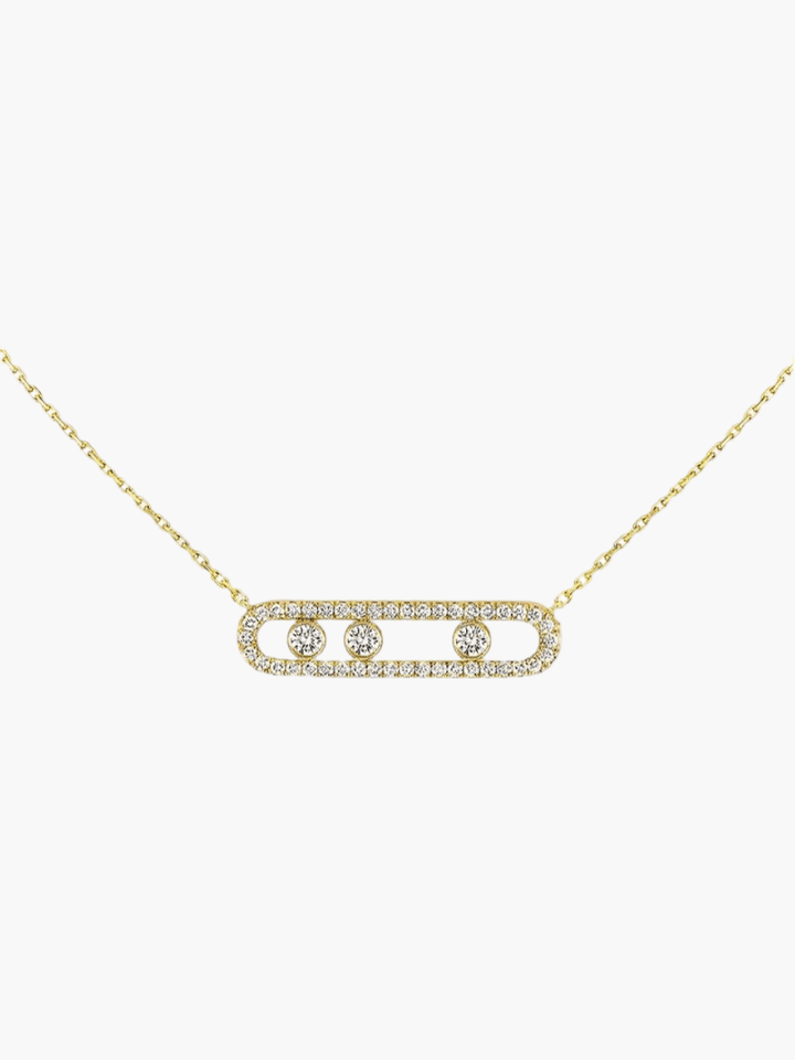 Women's Necklace Plated Stainless Steel Moving Diamonds Pendant