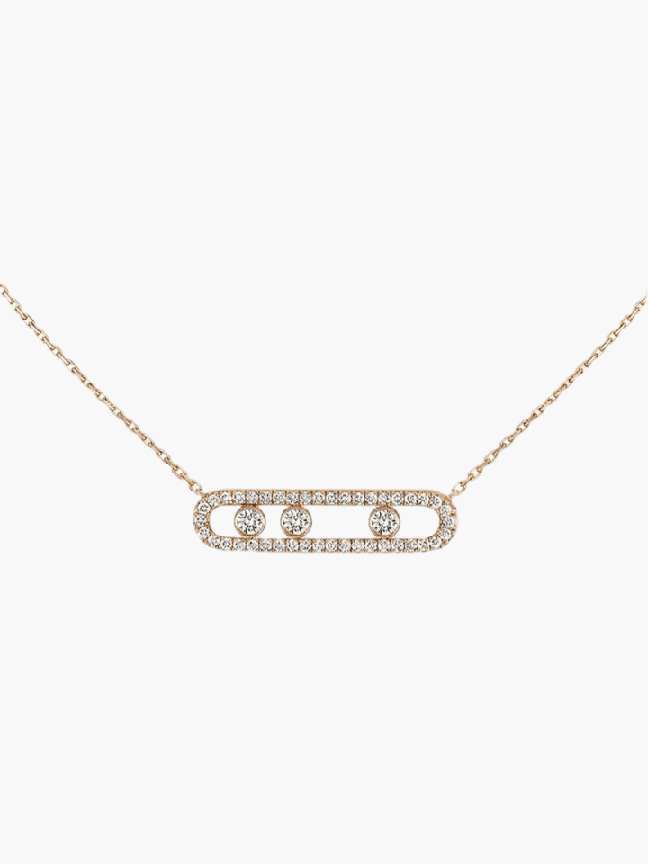 Women's Necklace Plated Stainless Steel Moving Diamonds Pendant