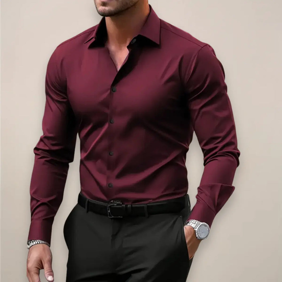 Men's Shirt Long Sleeve Classic Collar Button-Up Elegant