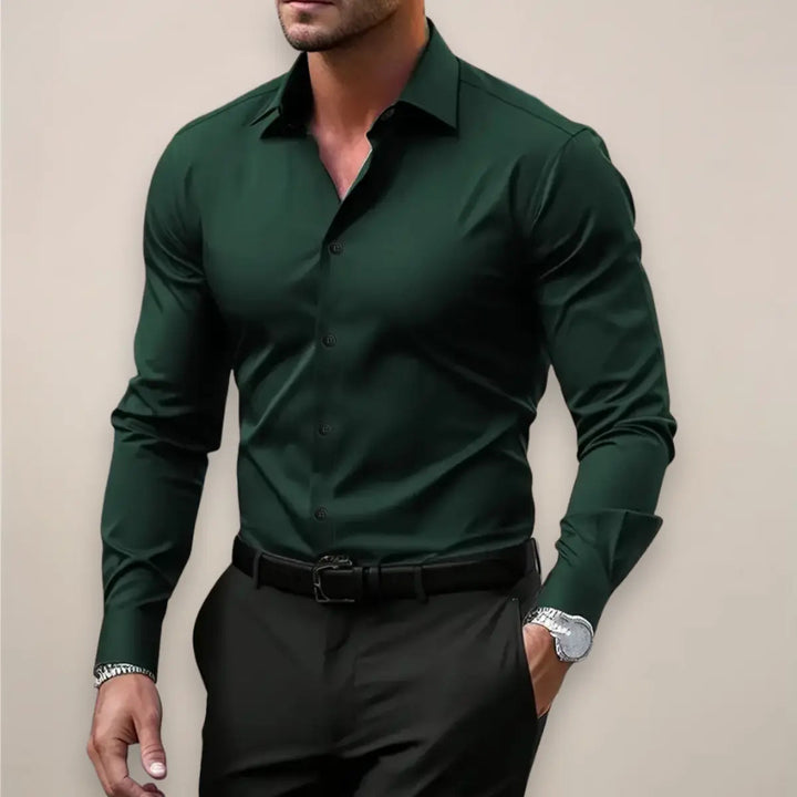 Men's Shirt Long Sleeve Classic Collar Button-Up Elegant