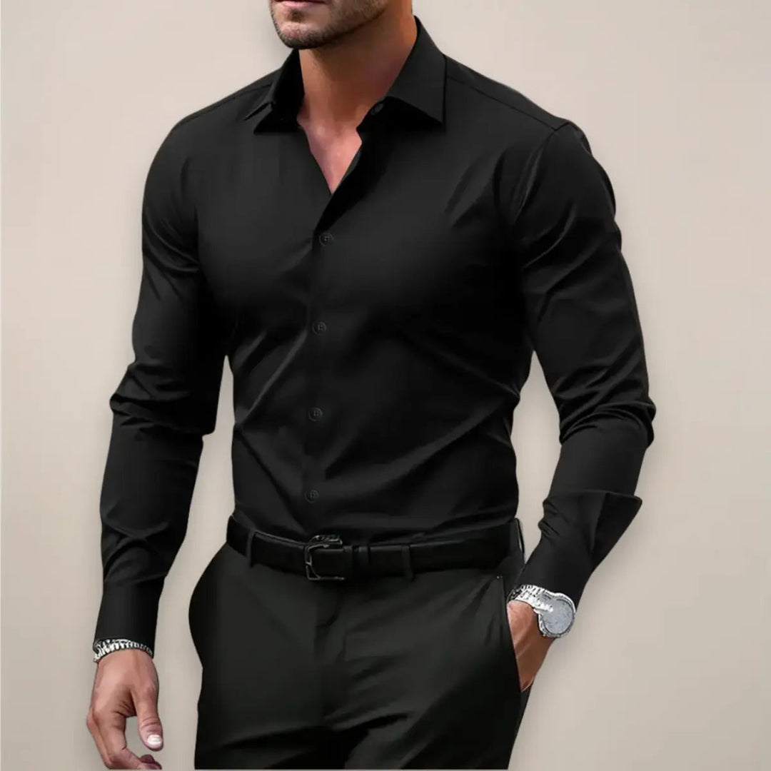 Men's Shirt Long Sleeve Classic Collar Button-Up Elegant