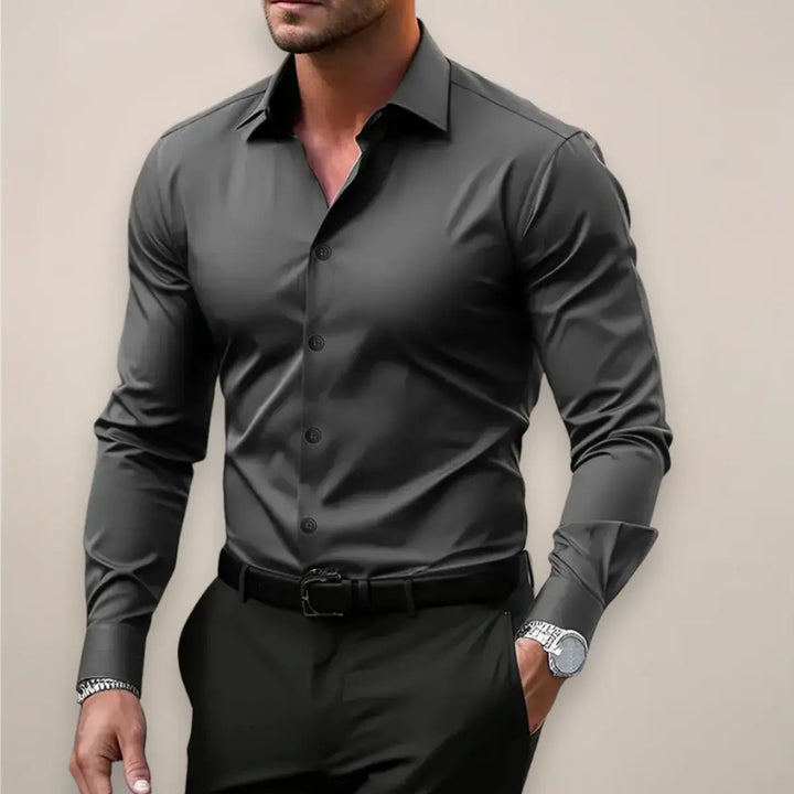 Men's Shirt Long Sleeve Classic Collar Button-Up Elegant