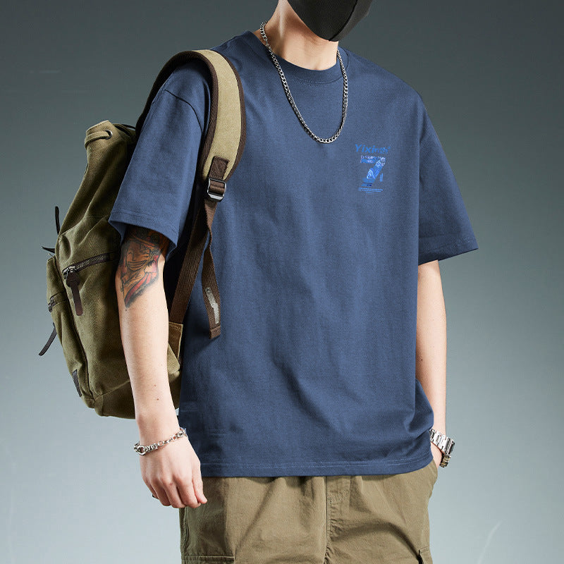 Men's T-Shirt Cotton Solid Slim Fit Short Sleeve Crew Neck Casual