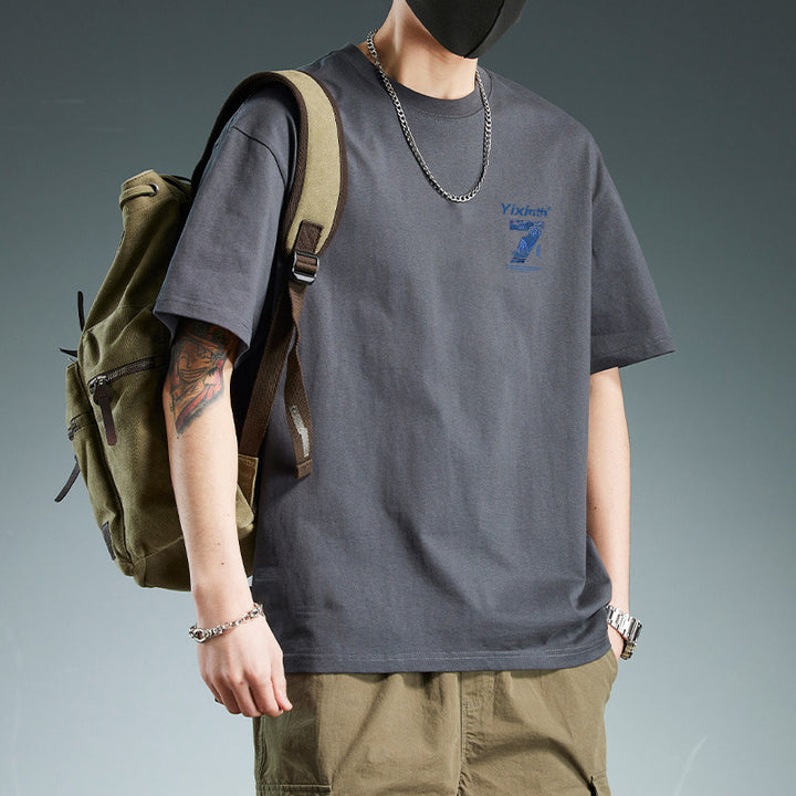 Men's T-Shirt Cotton Solid Slim Fit Short Sleeve Crew Neck Casual