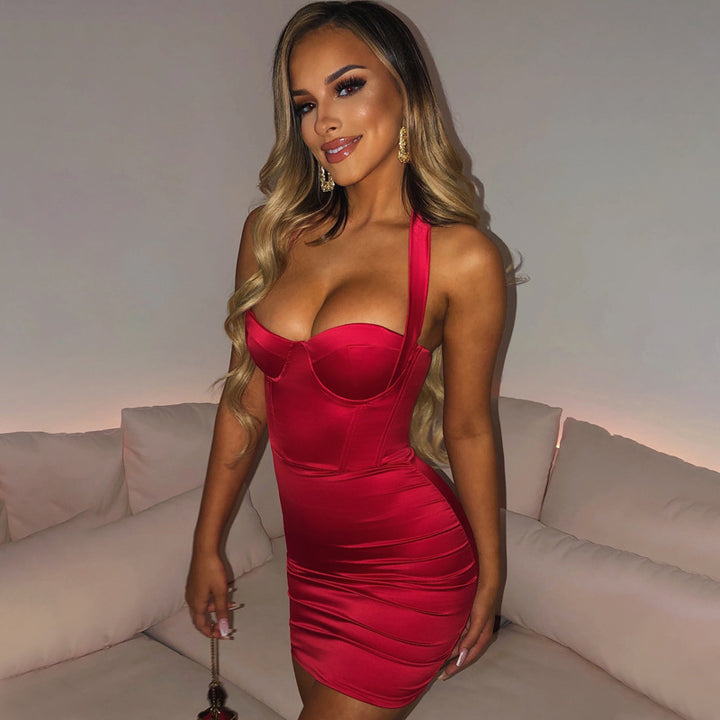 Women's Sheath Bodycon Mini Dress Sleeveless Backless Slim Fit – Party Cocktail