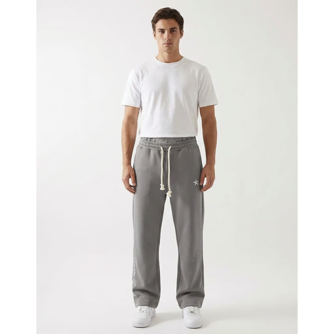 Unisex Joggers Cotton Blend Baggy Fit Elastic Waist Drawstring Pockets