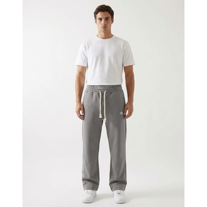 Unisex Joggers Cotton Blend Baggy Fit Elastic Waist Drawstring Pockets