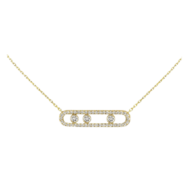 Women's Necklace Plated Stainless Steel Moving Diamonds Pendant